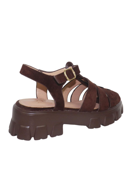 Fabric Brown Sandals