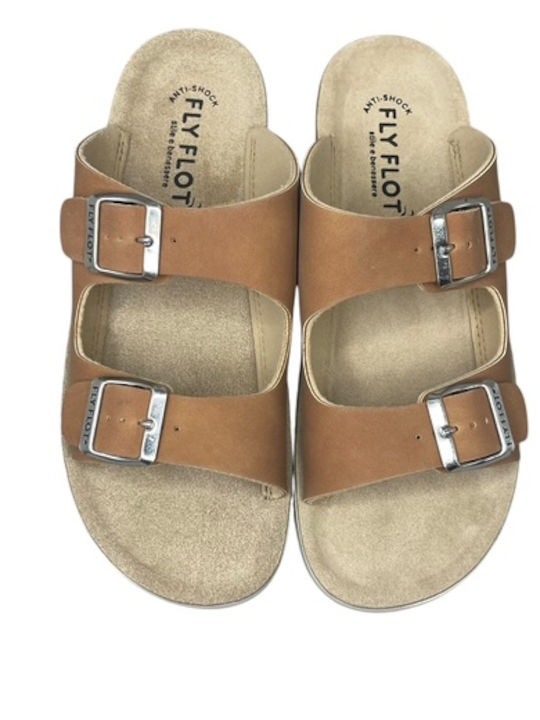 Anatomisch Damenplattformen in Stil Pantoffeln Tabac Braun GY-08456-7-1