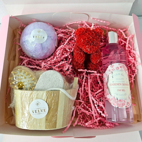 Set Spa Premium Femei 250 Ml Gel De Duș Lumânare În Formă De Ursuleț Accesorii Pentru Baie