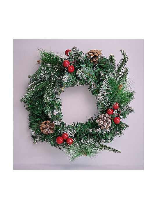 Decorative Fir Wreath Cones Cranberries Handmade 30 Cm