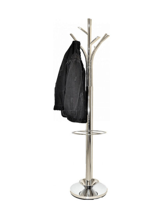 Import Hellas Καλόγερος Μεταλλικός Ασημί 33x33x173cm