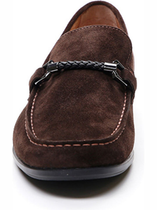 Suede Men's Moccasins In Brown Color