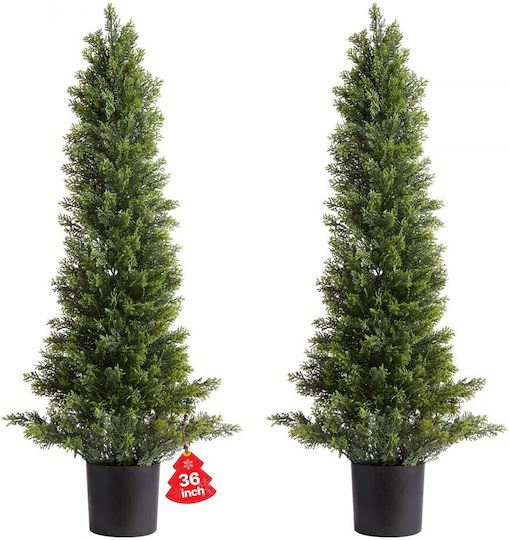 Τεχνητά Κέδροι Vevor Topiary Σετ 2 Φυτών Ψεύτικου Πεύκου 914 Χιλ Ψεύτικο Δέντρο Μεταξιού Φαίνεται Αληθινό Εύκολη Συναρμολόγηση Διακόσμηση Μπροστινή Βεράντα Εξωτερική Αίθριο Κήπος Μπαλκόνι Αυλή Εσωτερικό Γραφείο