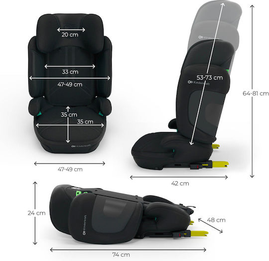 Kinderkraft XPAND 2 PRO Столче за кола High-back Бустер i-Размер с Isofix Зелен 15-36 кг