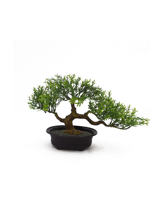 Artificial Plant in Small Pot Bonsai Ficus Taiwan Green 35cm Supergreens