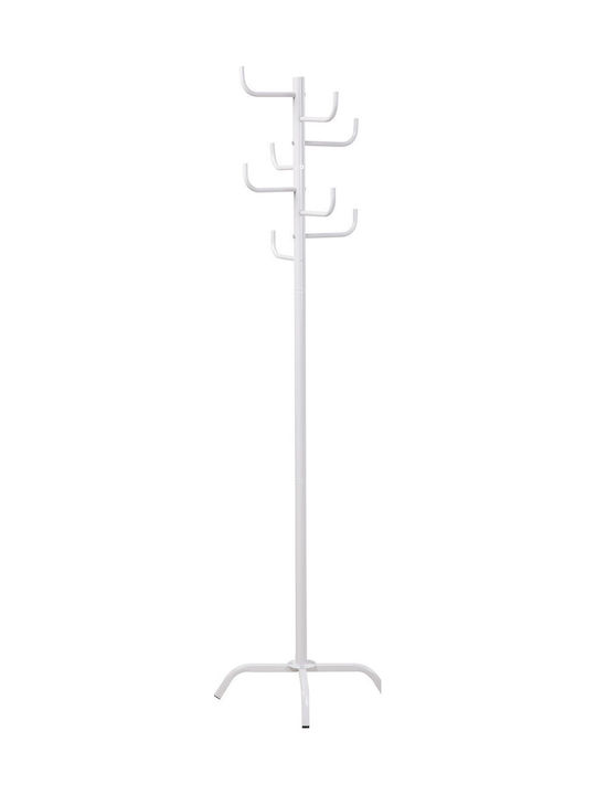 Polihome Bollileuko Freistehender Kleiderständer Metallisch Weiß 52x52x175cm