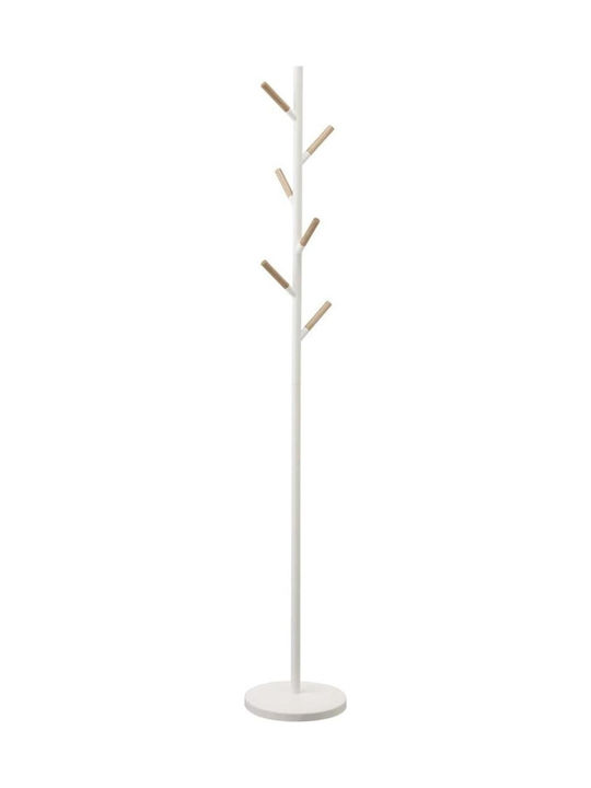 Yamazaki Metallic Coat Rack White 28x28x177cm