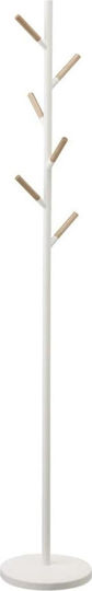 Yamazaki Metallic White Freestanding Coat Rack 2814