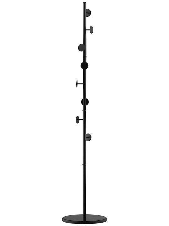 HomCom Freistehender Kleiderständer Metallisch Schwarz 35x35x170cm