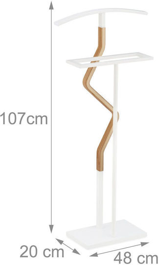 Cuier Relaxdays din bambus și metal 107 x 48 x 20 cm