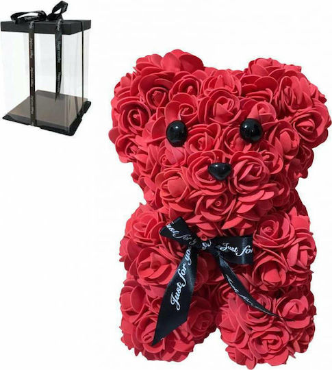 Ursuleț Din Trandafiri Artificiali Roșii În Cutie Ursuleț Din Trandafiri Artificiali Roșii În Cutie