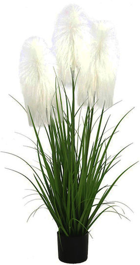 Künstliche Gras-Pflanze Feder L Weiß 182cm Topf