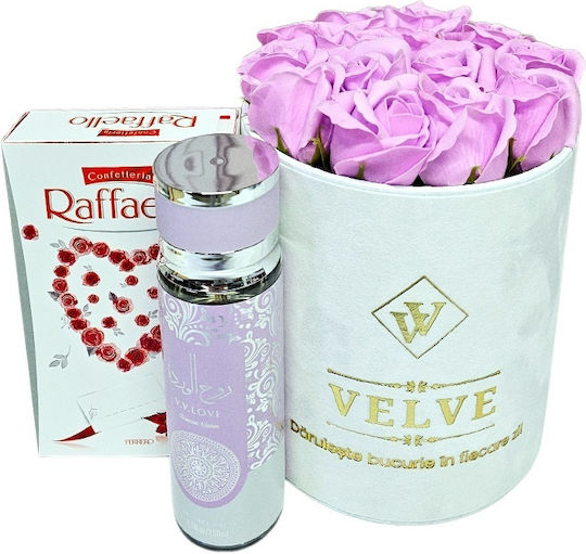 Set Cadou Premium Trandafiri Săpun Lila V.v Love Parfum Raffaello Set Cadou Premium Trandafiri Săpun Lila V.v Love Parfum Raffaello
