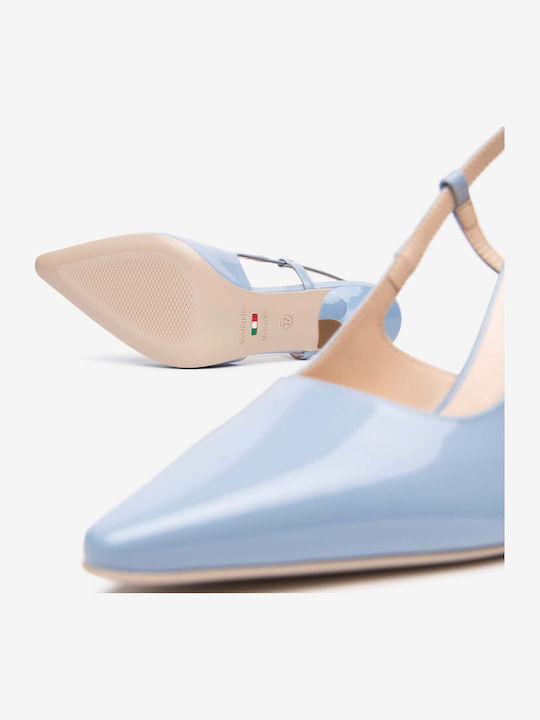 Leather Heels Light Blue