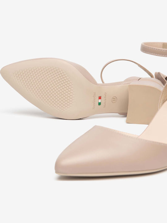 Pantofi Cu Toc Din Piele Roz