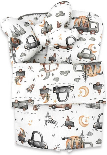 MimiNu Baby-Kissen Nest Grau Cars 55x75cm