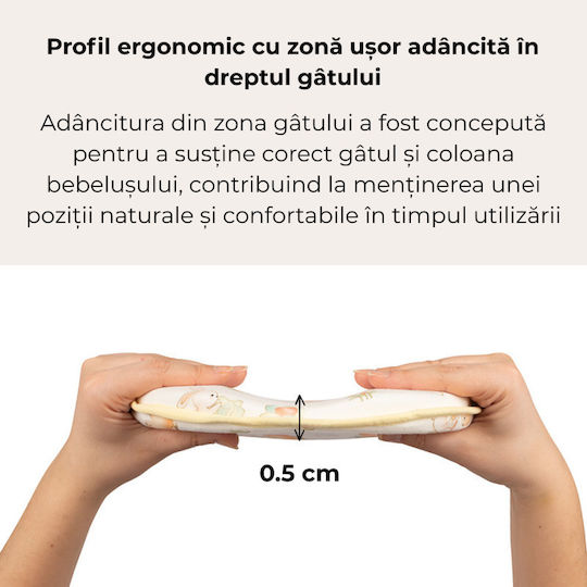 Kidizi Perna Pentru Bebeluși Plagiocefalie Spumă de Memorie 21x25 cm