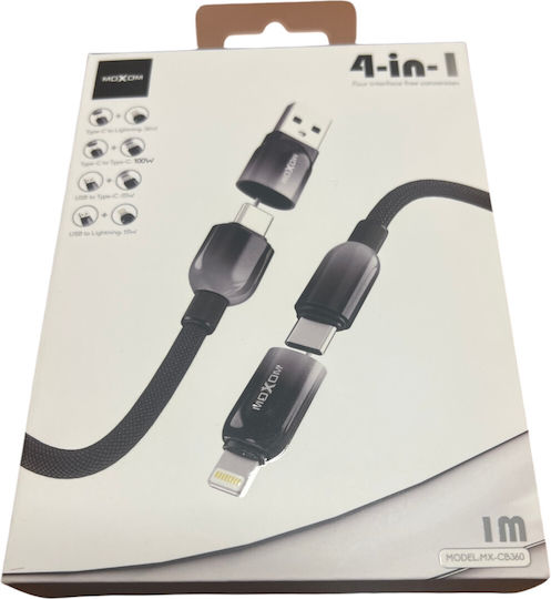 Moxom USB-A To Lightning Cable Black 1m MX-CB360