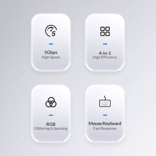 Orico USB Хъб 4 Порта USB 3.0 с Връзка USB-A Бял