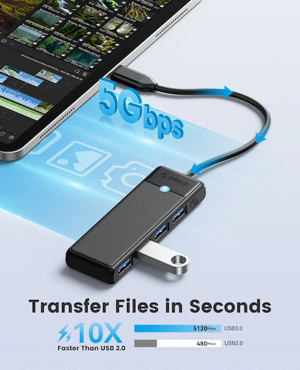 Orico USB Хъб 4 Порта USB 3.1 с USB-A Връзка Бял