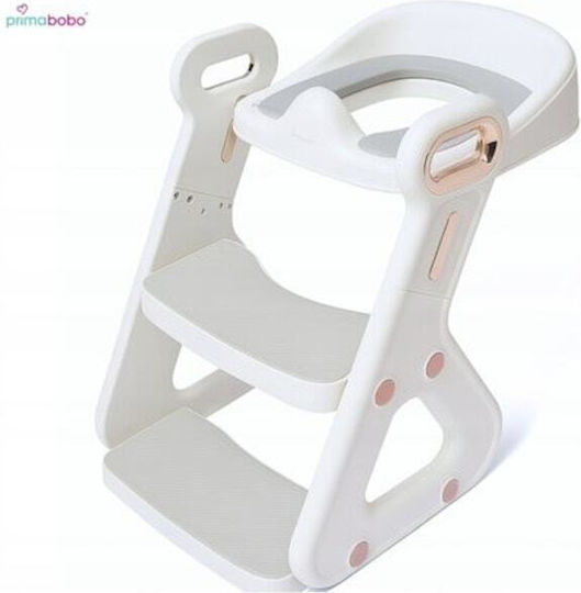 Booster Seat Step Stool Primabobo Adjustable Height 37-44 Cm White Gold