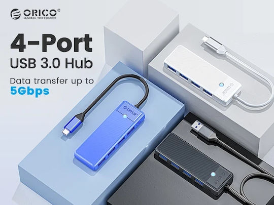 Orico USB Хъб 4 Порта USB 3.1 с USB-A Връзка Бял