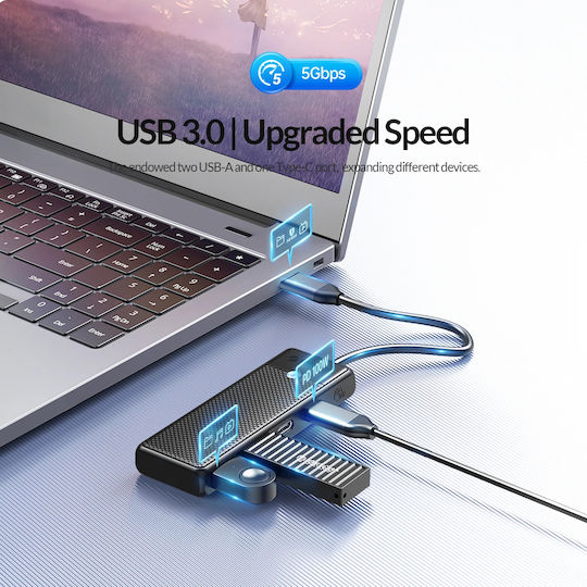 Orico USB Хъб С 4 Порта USB 3.0 С Връзка USB-C / USB-A