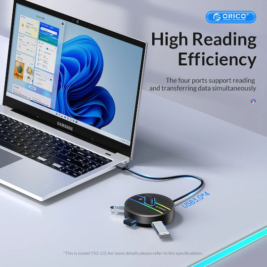 Orico USB Хъб 4 Порта USB 3.0 с Връзка USB-A Бял