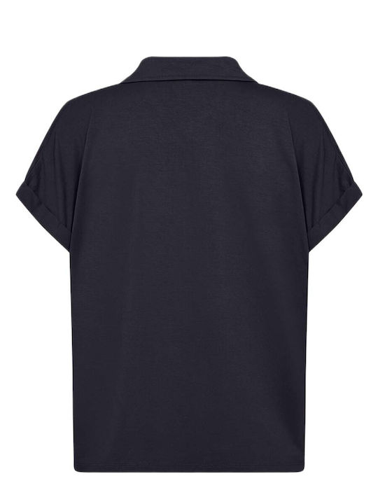 Women's Blouse Short Sleeve Blue
