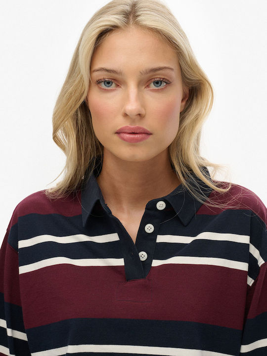 D1 Ovin Women's Long Sleeve Striped Multicolour Crop Top