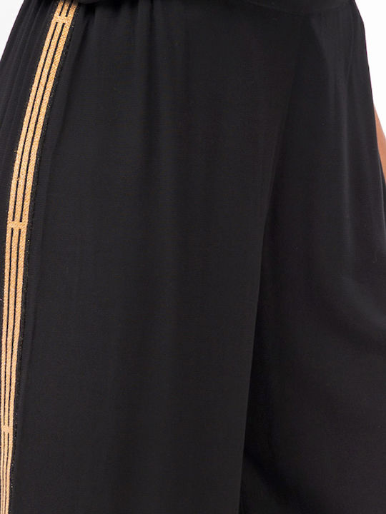 Pantaloni Dama Capri Crep Negru