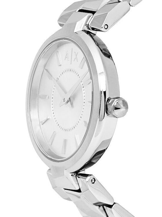 Armani Exchange Ceas De Damă Cu Baterie Cu Brățară Metalică Argintie Armani Exchange Ceas De Damă Cu Baterie Cu Brățară Metalică Argintie