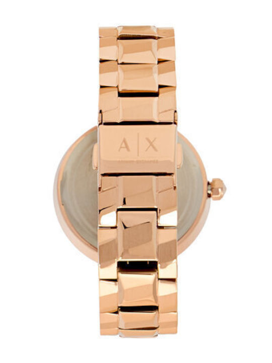 Armani Exchange Women's Watch 34mm Battery with Pink Gold Metal Strap AudelleAX4408 Pink