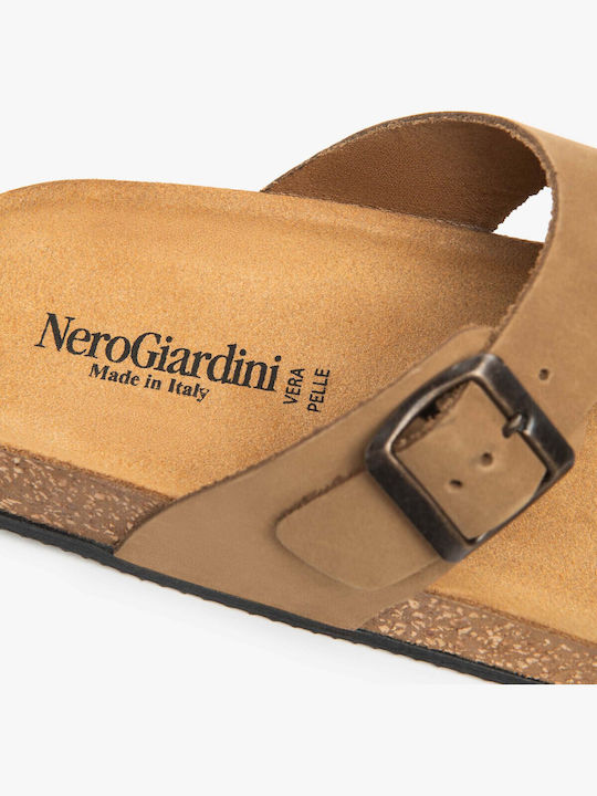 Leder Herrensandalen in Grau Farbe