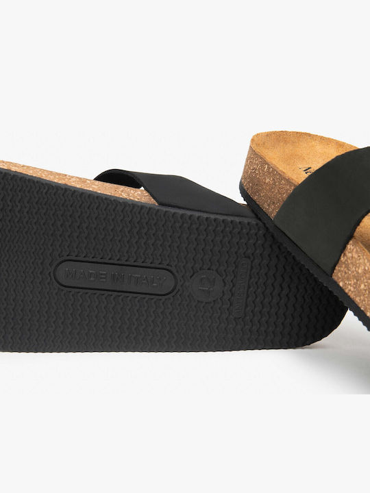 Leather Men's Sandals in Black Color