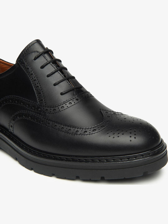 Leder Herren Oxfords Schwarz