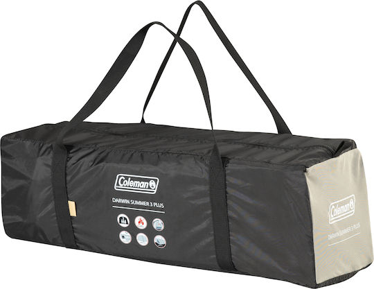 Coleman Darwin Plus Camping Tent Igloo Beige with Double Cloth 3 Seasons for 3 People 330x190x130cm