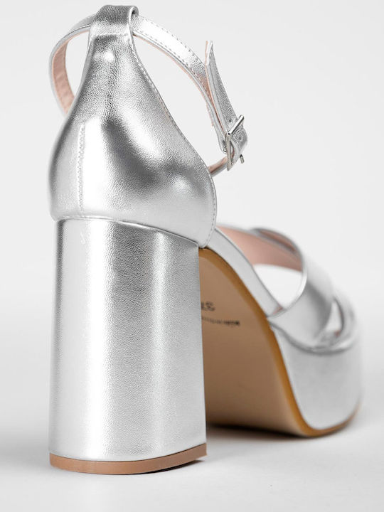 Leather Silver Women's Sandals