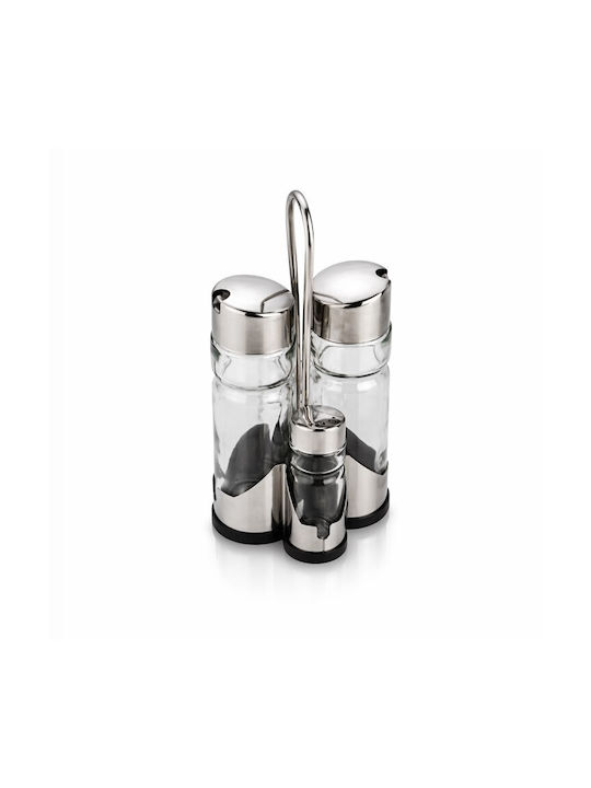 ForHome ForHome Öl- und Essigspender-Set mit Salz und Pfeffer aus Inox mit Fluss S-1153-20973