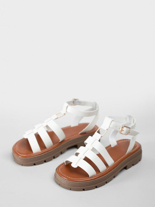 Women's Flat Sandals Gladiator White