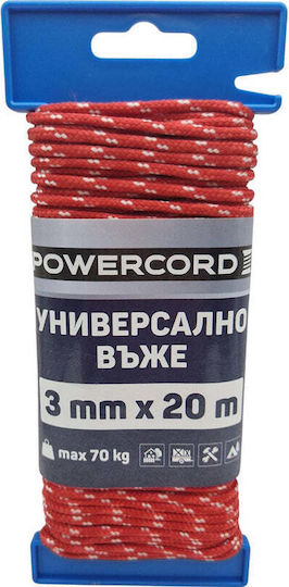 Universal Rope Powercord 3 Mm 20 M Red