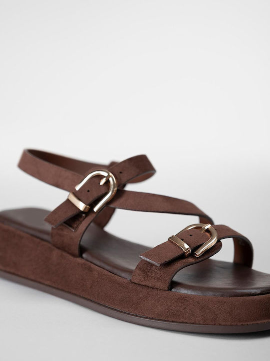 Women's Flat Sandals Flatforms Brown