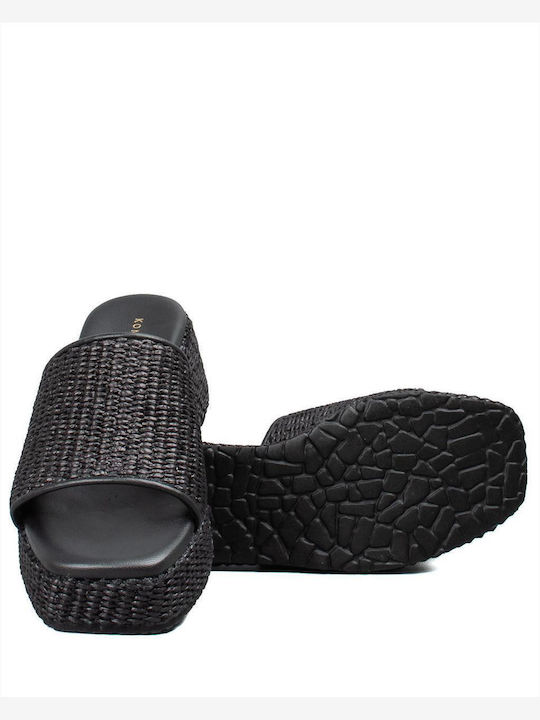 Sandale Flatforme Damă Negre E80-MAURI