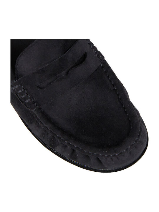 Suede Mules With Heel In Black Colour