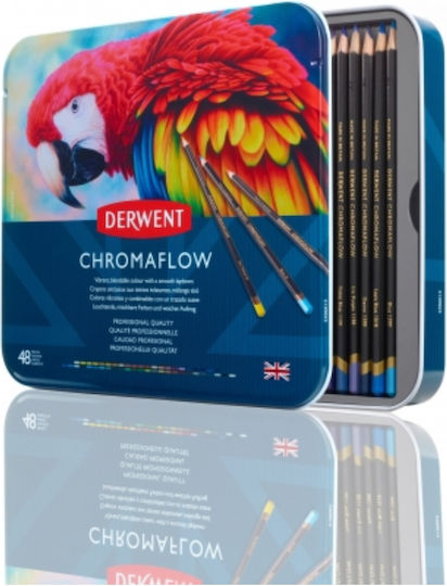 Derwent Colored Pencils Derwent Professional Chromaflow Metal Box 48 Pcs Set
