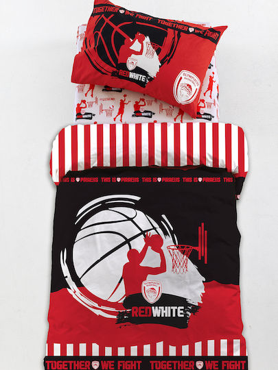 Palamaiki Kinderbettlaken Set Mit Gummizug Olympiacos B.c 170x260cm
