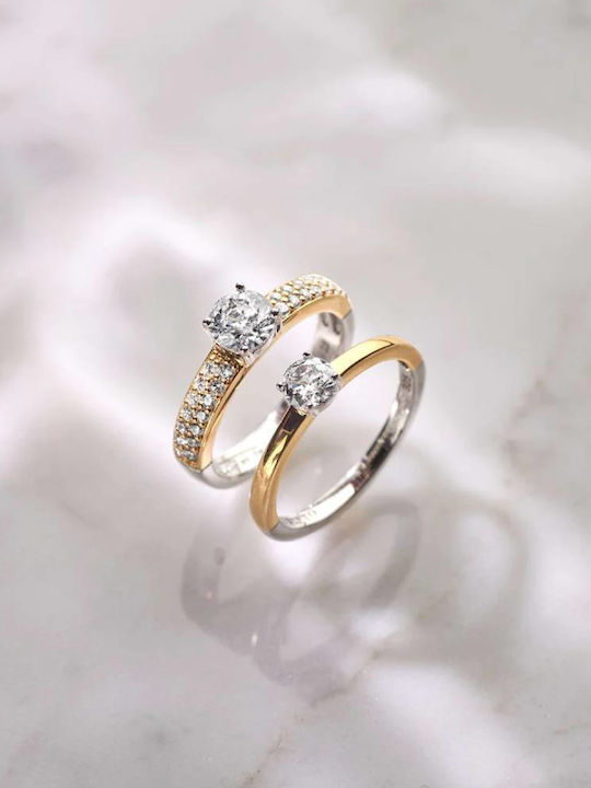 Ti Sento Single Stone Ring in Silver