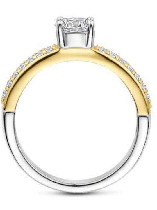 Ti Sento Single Stone Ring in Silver