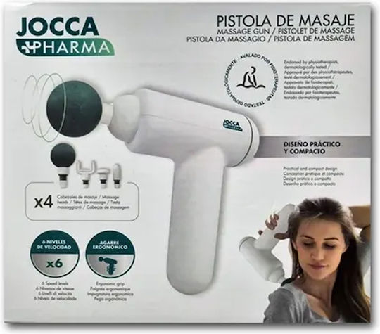 Jocca Massage Gun for Neck Head Waist Back Legs Body and Hands with Vibration White