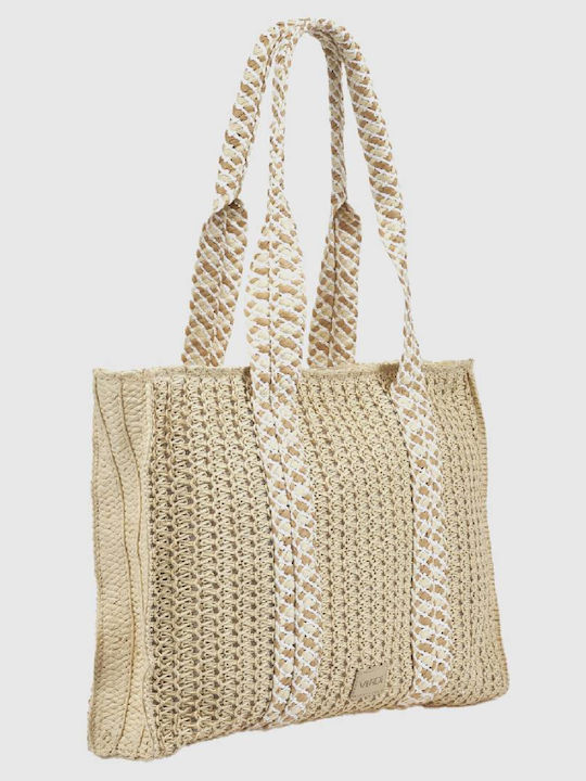 Verde Wicker Beach Bag Beige
